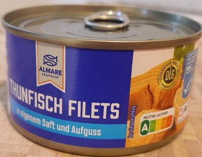 ALDI ALMARE Thunfisch in eigenen Saft MSC-zertifiziert 1.29€ 150g ATG 195g Dose 1kg 6.97€